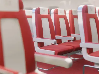 Airplane Interior  Low-poly 3D model