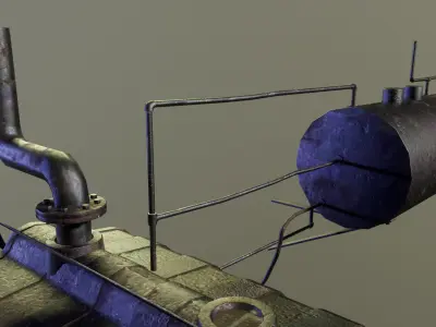 Old boiler Low-poly 3D model