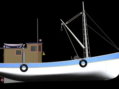 FISHER KING MODEL FISHING BOAT 3D model