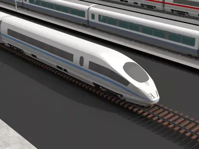train-bullet train-rail train 3D model purchase