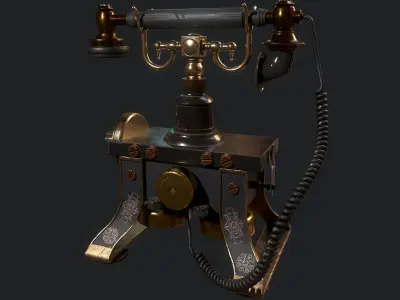Vintage telephone Low-poly 3D model buy