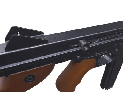 M1A1 Thompson SMG Low-poly Free low-poly 3D model