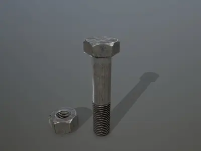 Bolts bolt and nut Low-poly 3D model buy