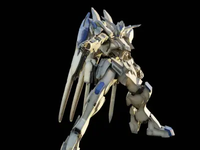 GUNDAM BAEL rigged with realistic texture blender maya Low-poly 3D model