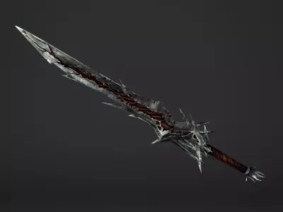 Fire Great Sword Low-poly 3D model