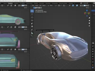 FREE Sports Car 3D Model   Free low-poly 3D model