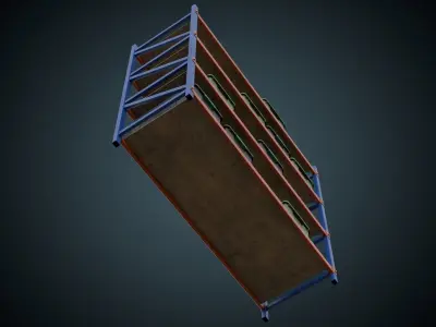Shelf And Storage Box 1B Low-poly 3D model