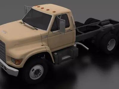 F-Series FT-900 Truck Chassis Tandem Axle 1995 Low-poly 3D model