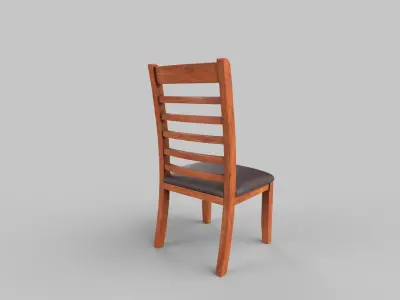 chair wooden Low-poly 3D model