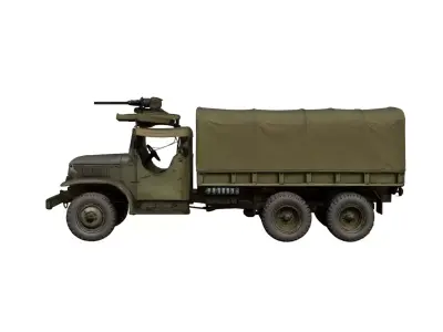 1940s Military Truck Vintage Army Cargo Transport Vehicle 3D model