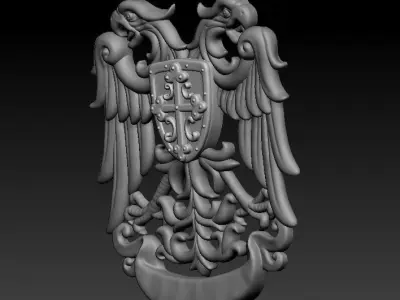 Serbian Eagle Logo Pendant 3D print model