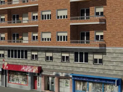 Building apartment Low-poly 3D model
