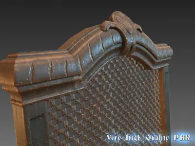 Antique gothic chairs Low-poly 3D model