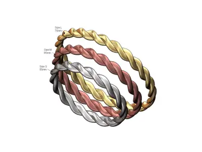 Braided rope bangle sizes S M L 3D print model