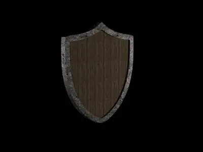 Wooden Shield Low-poly 3D model purchase