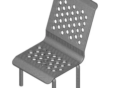 Rusty Steel Chair 3D model