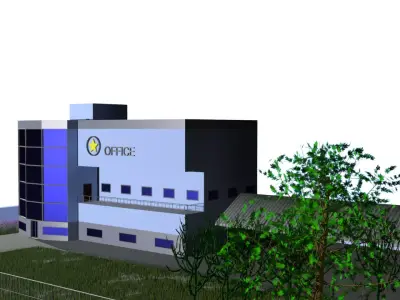 Office 3D model industrial building Free 3D model