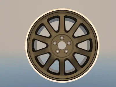 Car Rim and wheel bolt 3D model