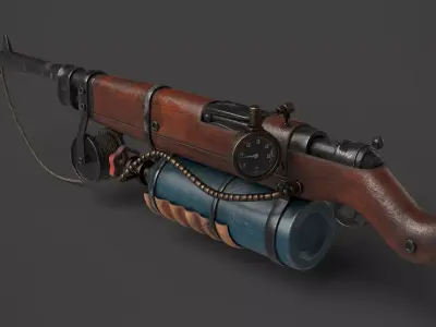 Harpoon Gun Low-poly 3D model