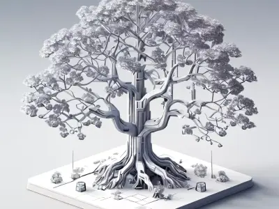 SciFi Futuristic Cyber Tree Low-poly 3D model