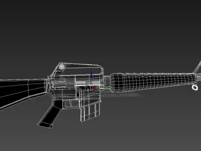 M16A1 two ar - rifles Low-poly 3D model