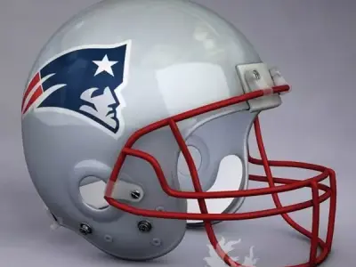 New England Patriots official game helmet 3D model