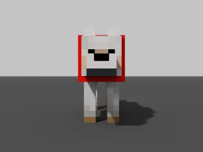 MineCraft dog  3D model Low-poly 3D model