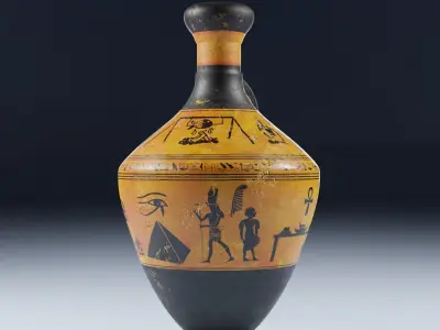Ancient Antique Pottery Egyptian Old Vase  Low-poly 3D model