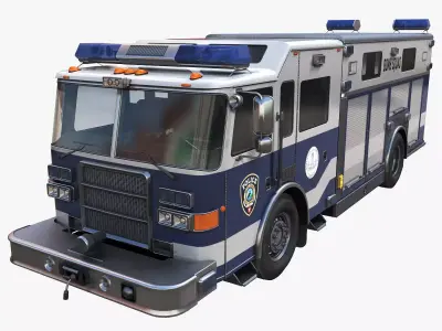 Police Bomb Squad EOD Truck Low-poly 3D model