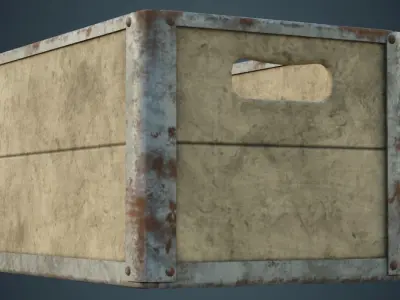 Crate 3B Low-poly 3D model