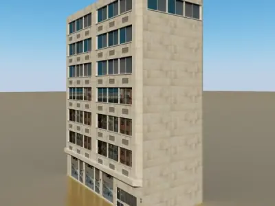 Photorealistic Low Poly Office Building 10 Low-poly 3D model