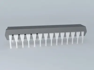 28-pin DIL IC Free 3D model