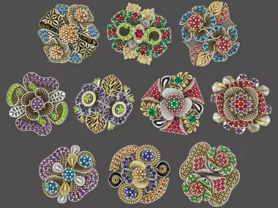 NEW TURKISH RINGS LOT XVSS-21 TO 30 3D print model