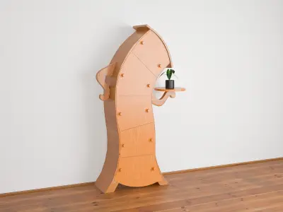 Fantasy wooden drawer Low-poly 3D model