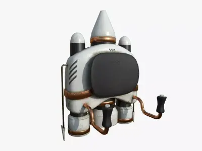 Jetpack D01 White Copper - SciFi Character Design Low-poly 3D model
