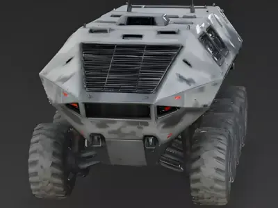 Heavy Armored 6x6 Mountain SUV 3D Model Low-poly 3D model