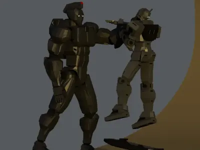 Spartan Class Mech Unit-01 Sator Low-poly 3D model