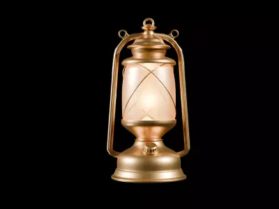 Vintage Kerosene Lantern  Game Ready PBR Model Low-poly 3D model