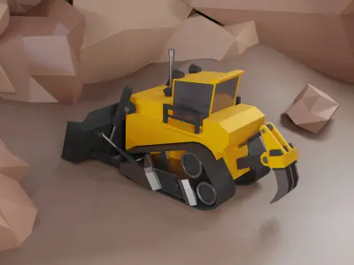 Bulldozer Heavy Vehicle Low-poly 3D model