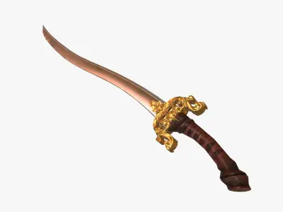 Elven sword Low-poly 3D model