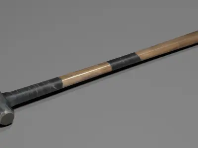 Sledgehammer Taped Low-poly 3D model