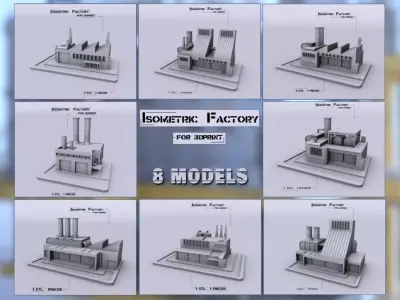 8 - isometric factory Collection 3D print model purchase