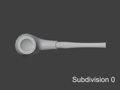 Vintage wooden tobacco pipe smoking 3D model