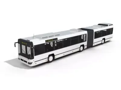 Extended White City Bus 3D model