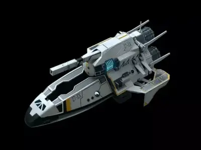 Spaceship Low-poly 3D model by felix-bartels97