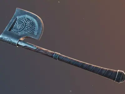 Steel Axe Low-poly 3D model purchase