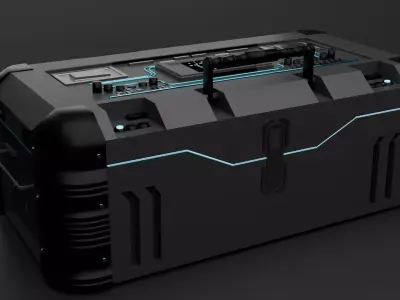Sci-Fi Crate Game Asset PBR Low Poly for Unity Unreal Engine Low-poly 3D model