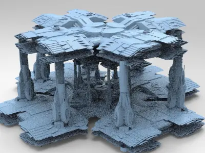 Dark Lord Elven Sci-Fi City Tower 3D model