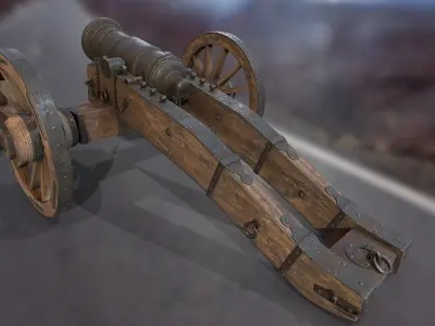 Cannon Bigger Howitzer Low-poly 3D model