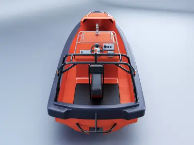 Fast Motor Lifeboat Low-poly 3D model
